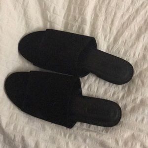 Vintage Suede Black Mules